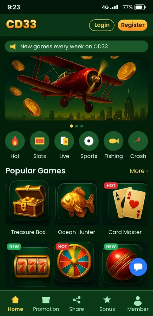 CD33 Bet CD33 game – game lobby with slots, live tables and sports